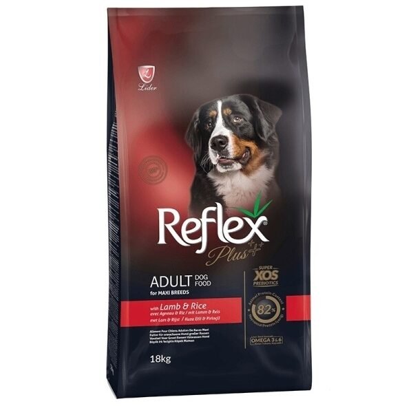 Reflex Plus Büyük Irk Kuzulu ve Pirinçli Yetişkin Köpek Maması 18kg