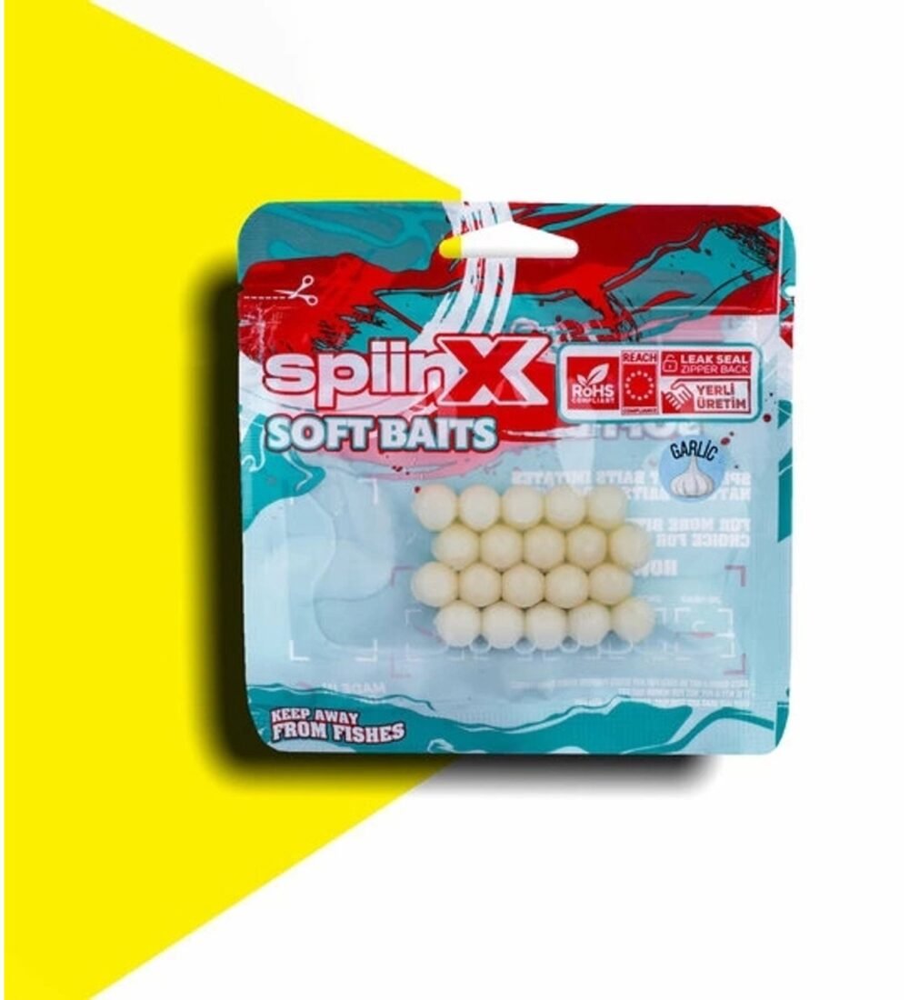 SpiinX 10mm Silikon Balık Yumurtası Sarımsak Aromalı UV White GPW 20 Adet