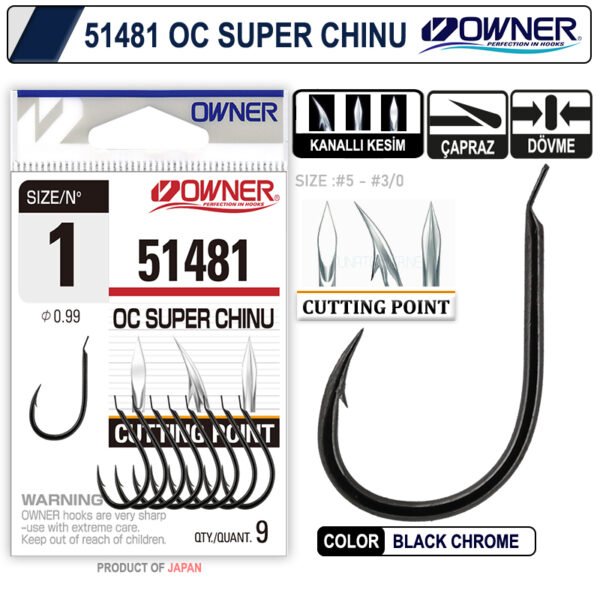 Owner 51481 Cut Super Chinu Black Chrome İğne