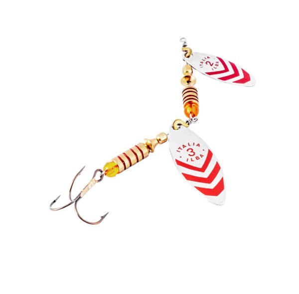 Alabalık Turna Döner Olta Kaşık - Ilba Tandem T66112+3 - Gümüş/Kırmızı - No:2+3